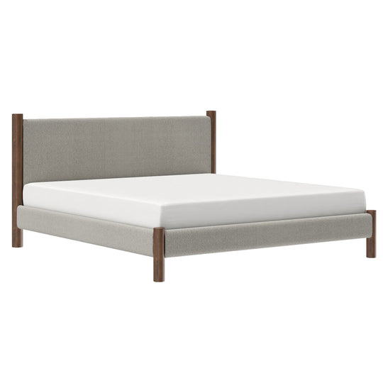 Miran Platform Bed in Mushroom & Walnut - Restezzzy Mattresses Inc.