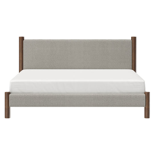 Miran Platform Bed in Mushroom & Walnut - Restezzzy Mattresses Inc.
