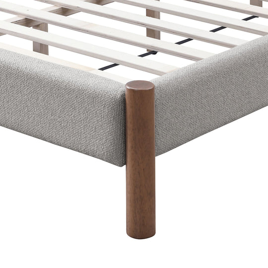 Miran Platform Bed in Mushroom & Walnut - Restezzzy Mattresses Inc.