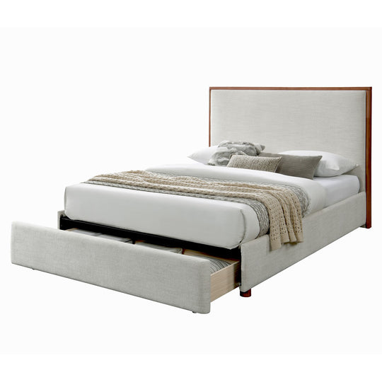 Vander Platform Bed with Drawer in Oat - Restezzzy Mattresses Inc.