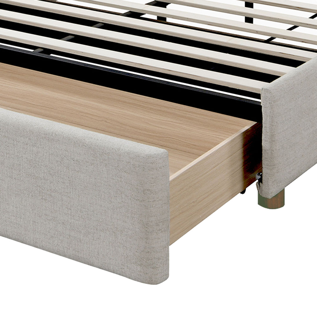 Vander Platform Bed with Drawer in Oat - Restezzzy Mattresses Inc.
