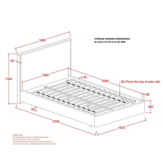 Vander Platform Bed with Drawer in Oat - Restezzzy Mattresses Inc.