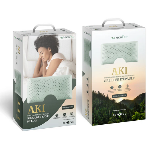 AKI Cooling Graphite Shoulder-Saver ecoPUR Memory Foam Pillow - Restezzzy Mattresses Inc.