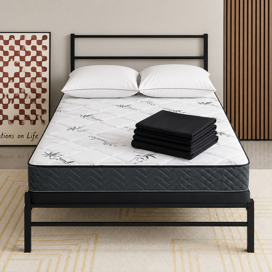 Twin Deluxe Coil Medium Mattress And B19 With Sleep Accessories