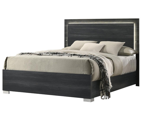 Rayia Queen Bed-Grey/White