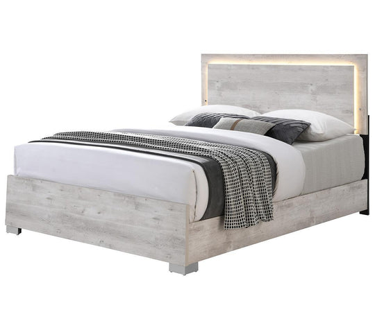 Rayia Queen Bed-Grey/White